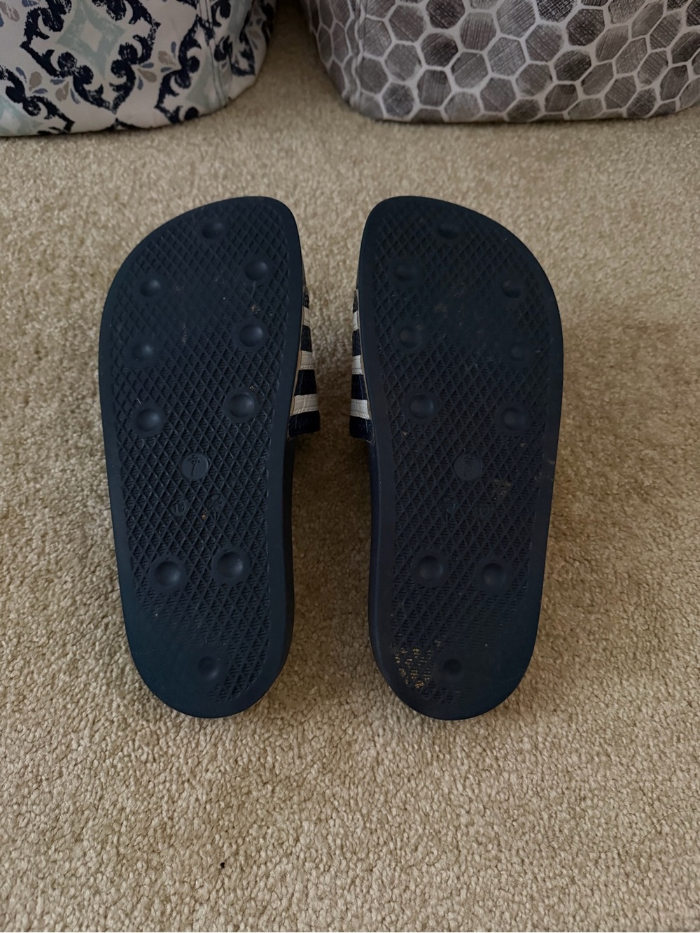 adidas Navy and White Mens Slide Sandals - Picture 6 of 6